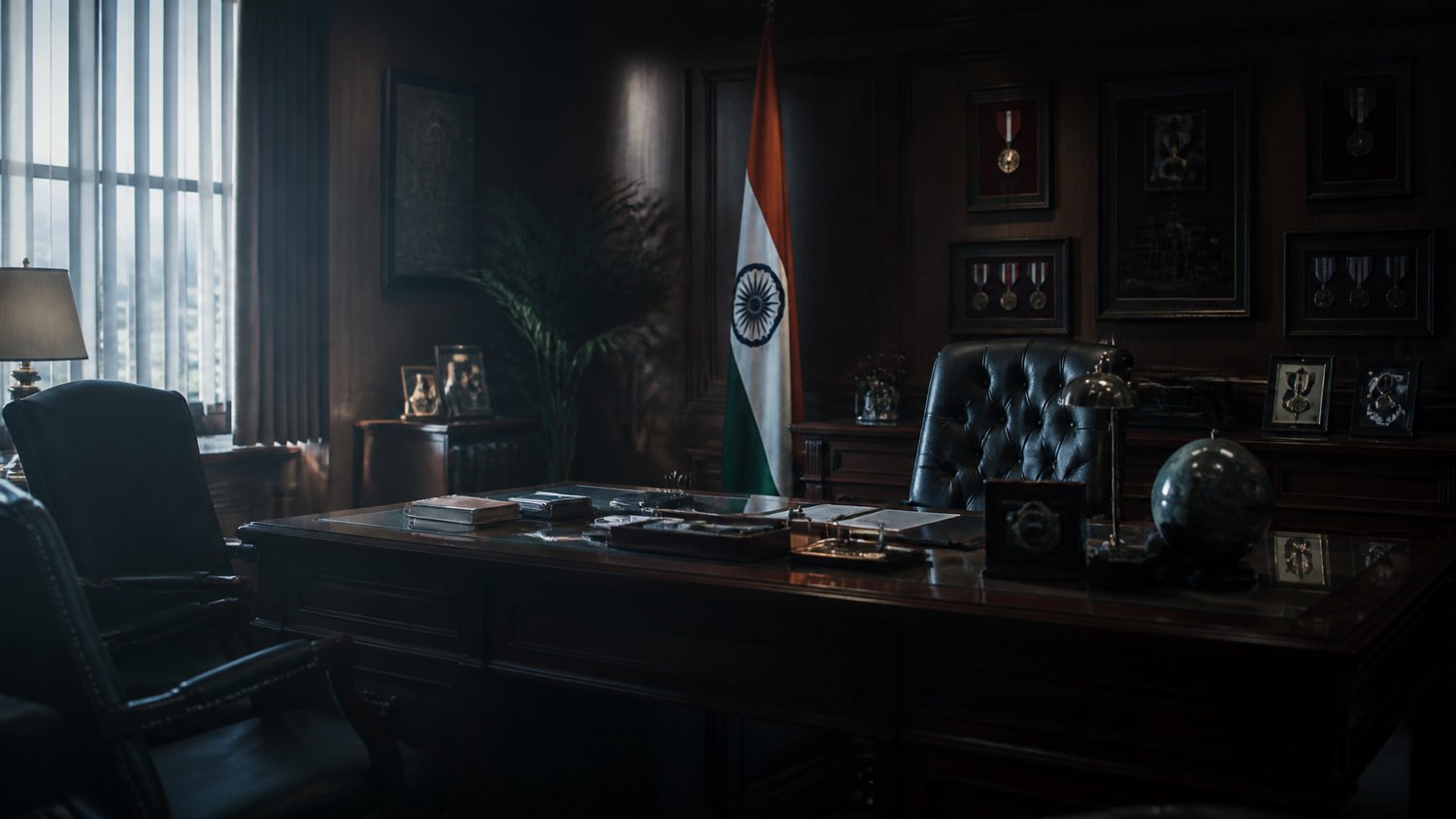 Commissioner’s Office — Angad Bedi’s domain, where the public manhunt is steered and the press is managed.