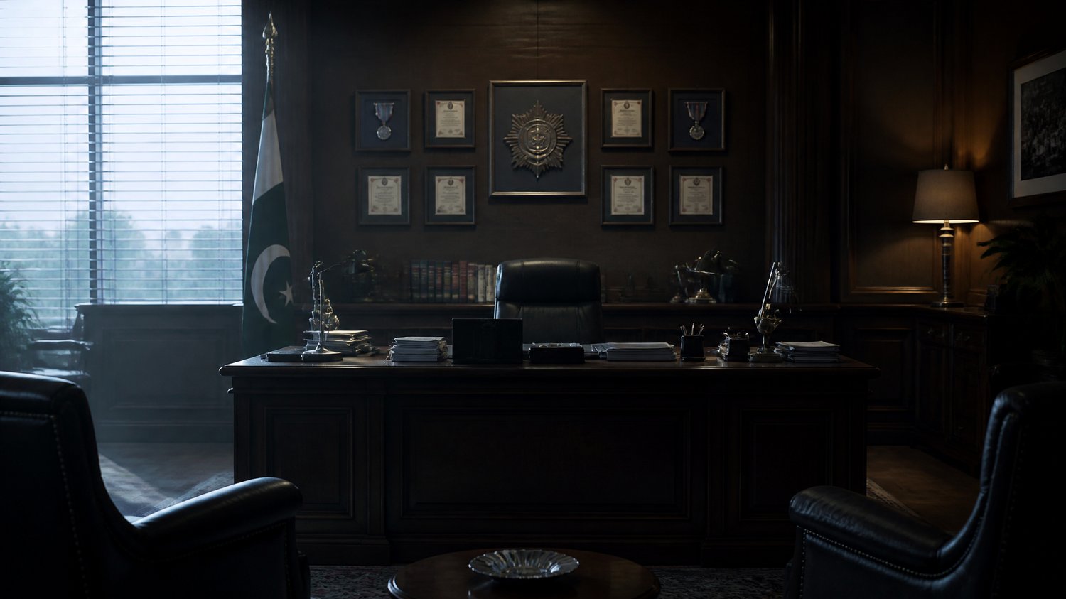 Commissioner’s Office — Angad Bedi’s domain, where the public manhunt is steered and the press is managed.