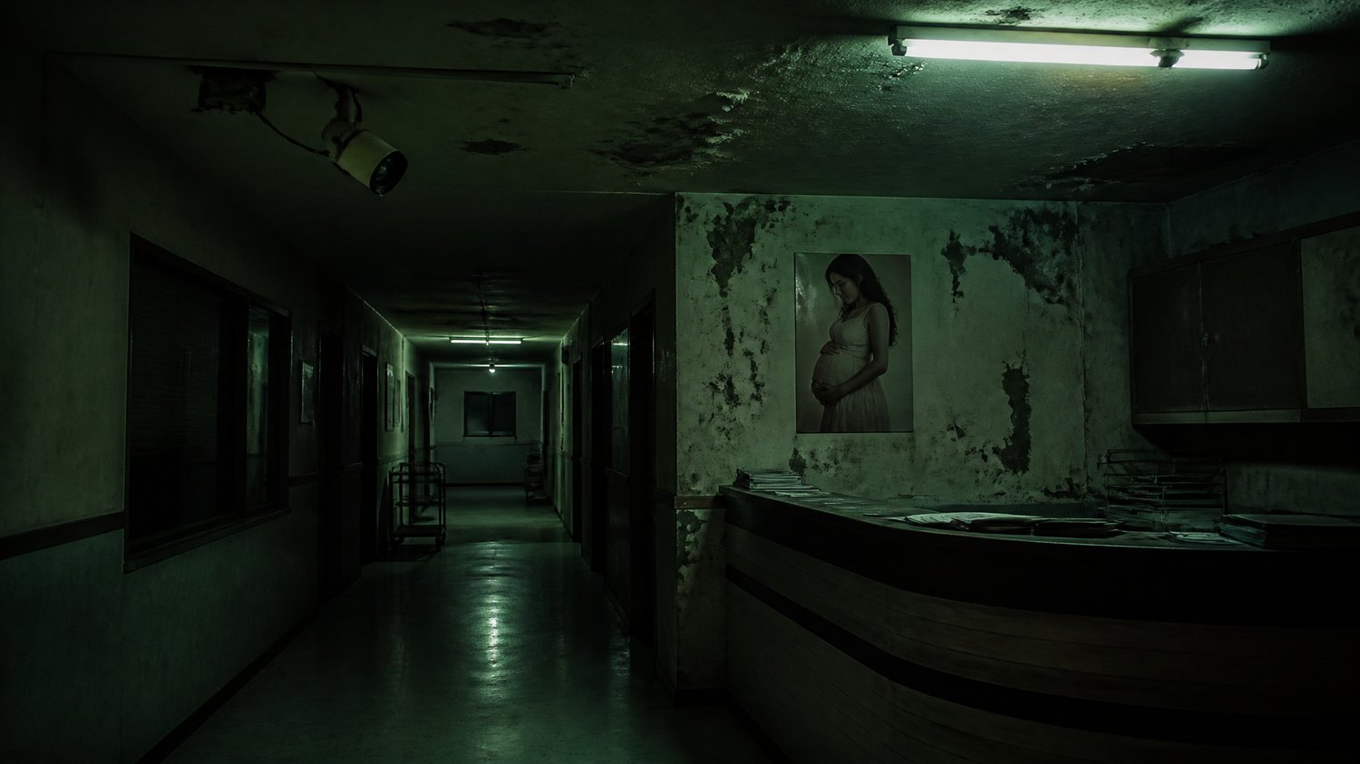 The Nursing Homes — Small, under-lit private maternity clinics with flickering corridors and broken CCTV — ordinary places turned into hunting grounds.
