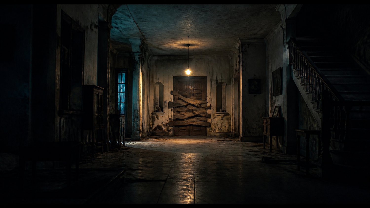 Rajjo Sadan (Interior) — A single bare bulb, a barricaded room, a living baby — the climax’s last, terrible stand.