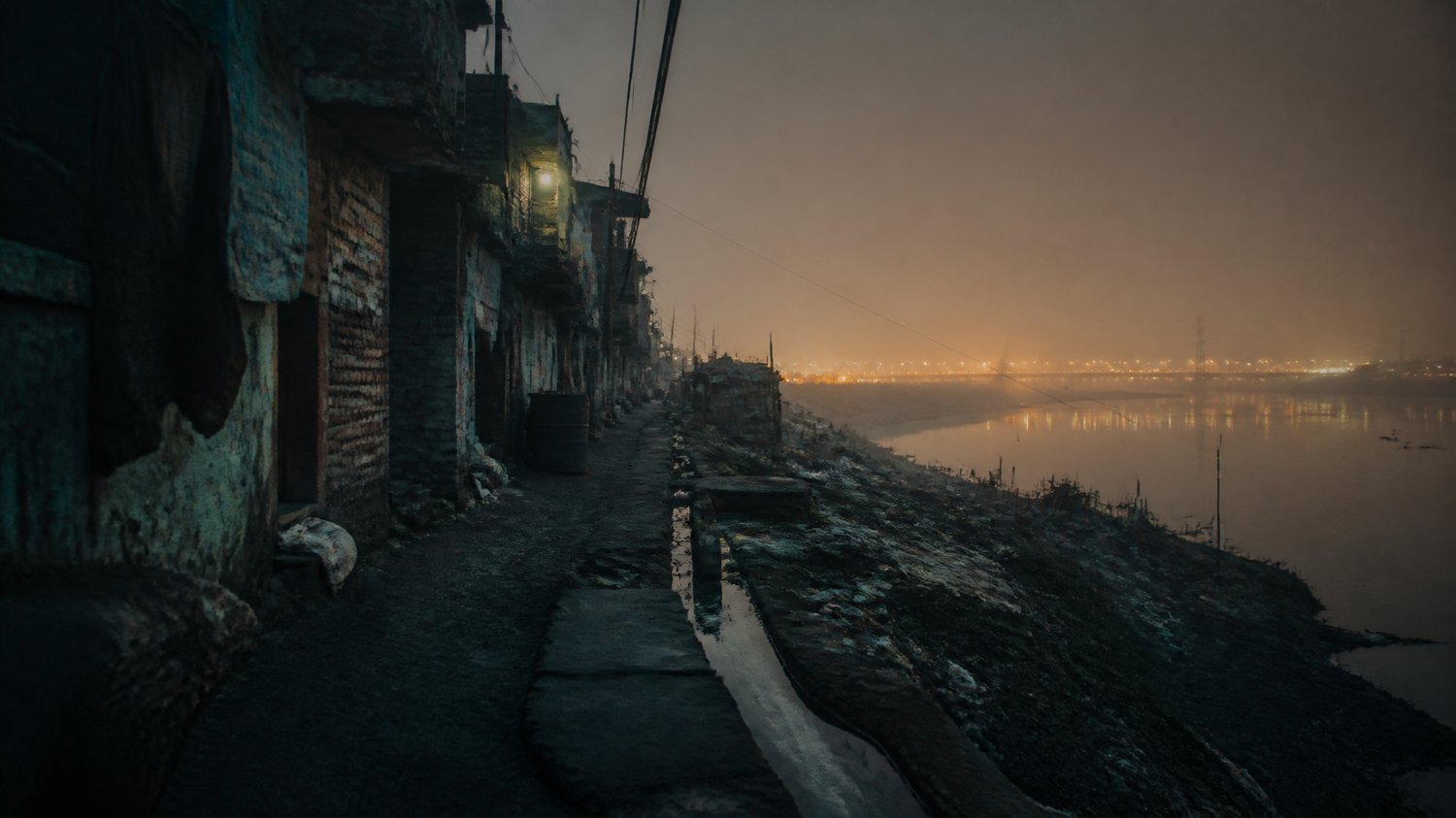 Soniya Vihar — The foul-smelling riverside lane the team finally traces — phytoplankton on the jars leading them to the water’s edge.