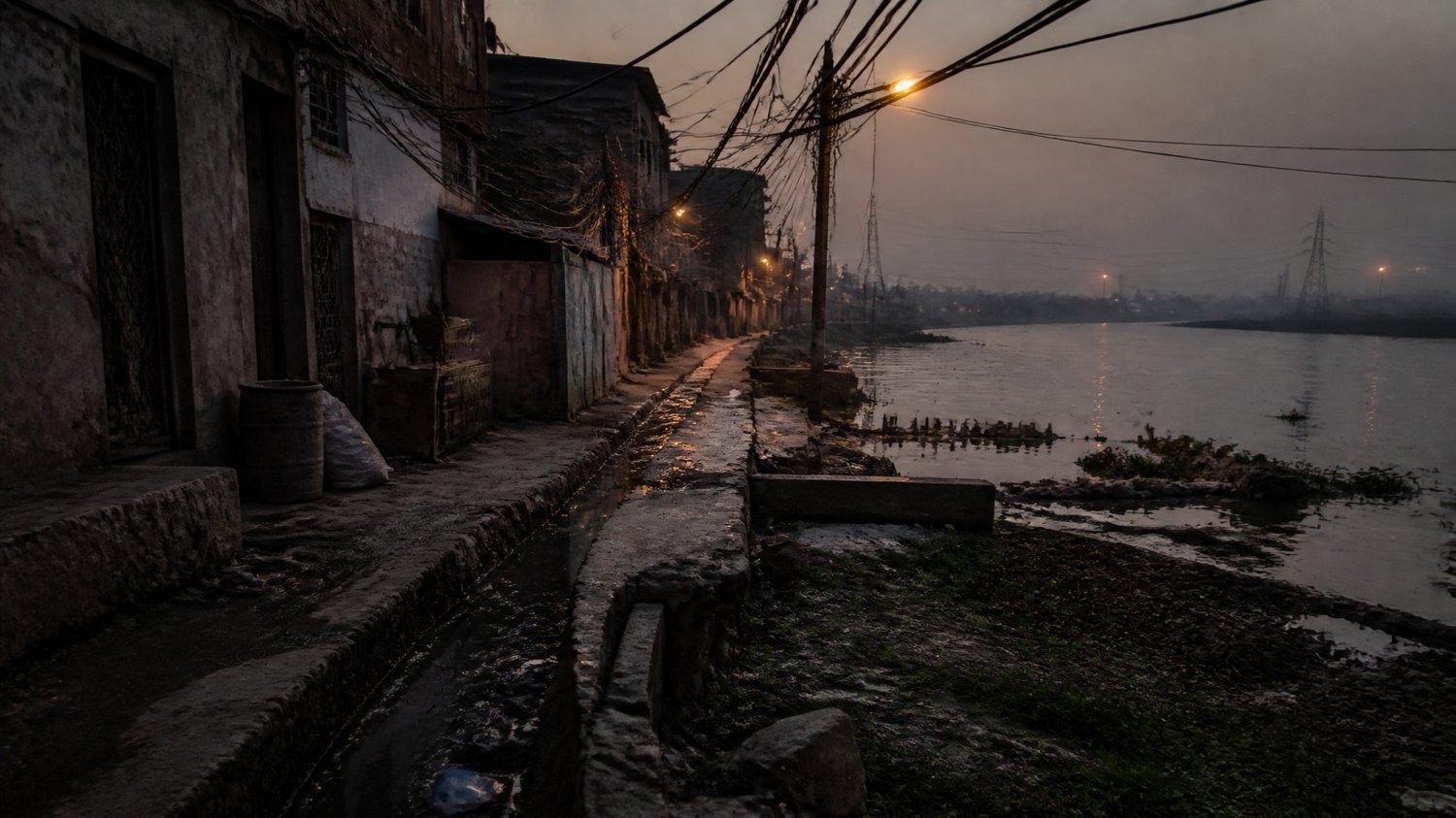 Soniya Vihar — The foul-smelling riverside lane the team finally traces — phytoplankton on the jars leading them to the water’s edge.