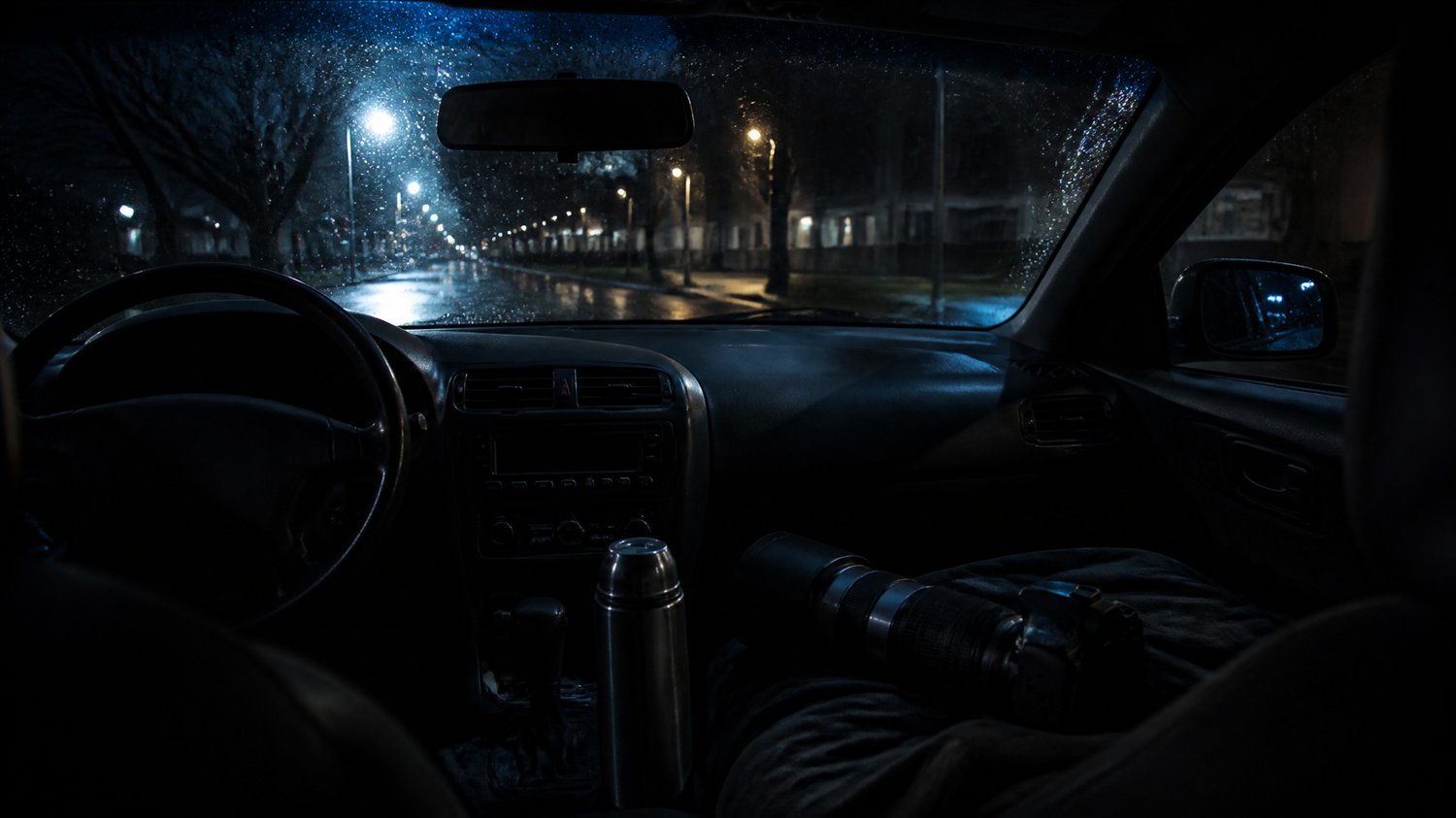 The Stakeout — Surveillance in the dark — the long, cramped patience of the hunt.