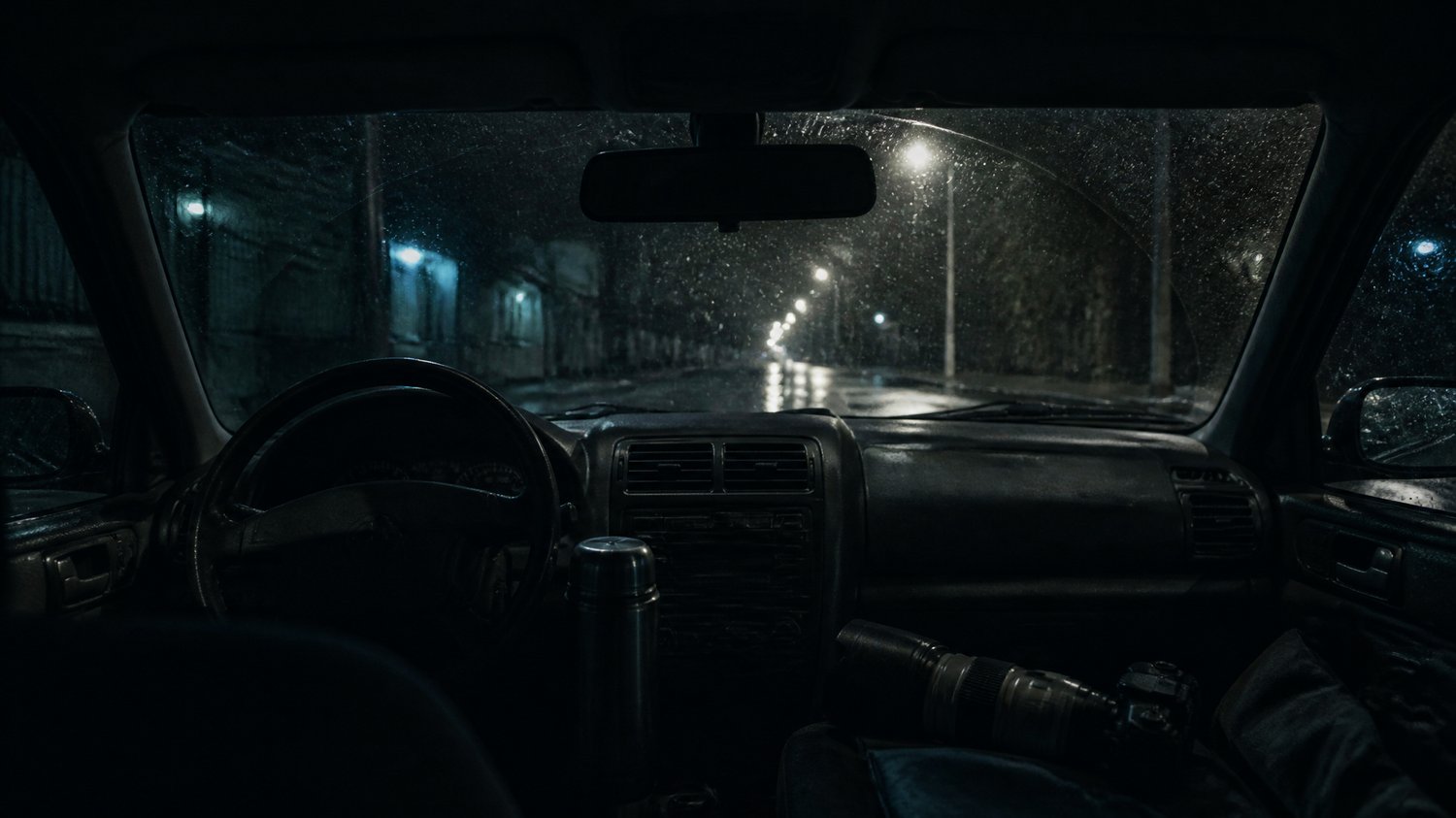 The Stakeout — Surveillance in the dark — the long, cramped patience of the hunt.