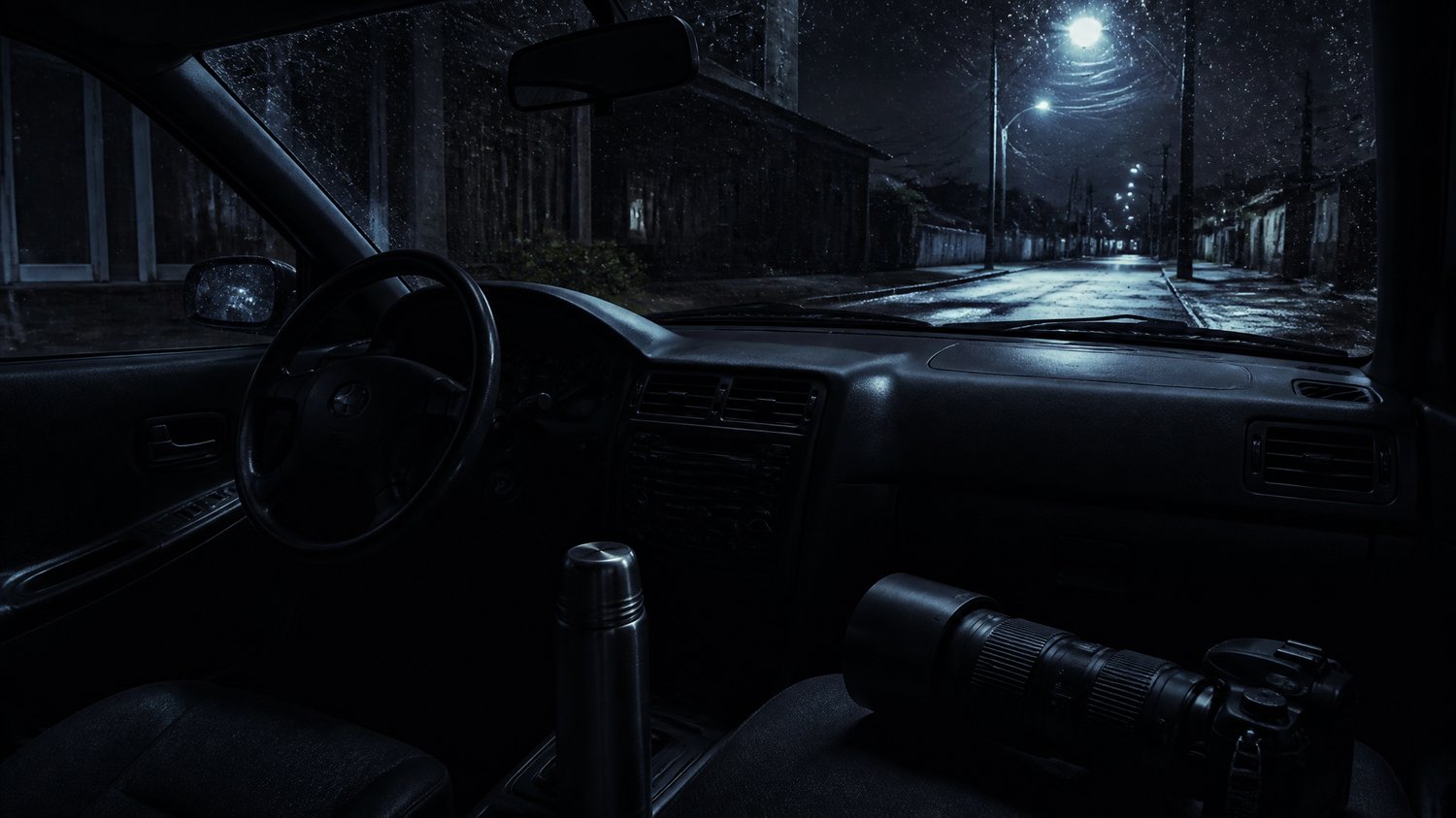 The Stakeout — Surveillance in the dark — the long, cramped patience of the hunt.